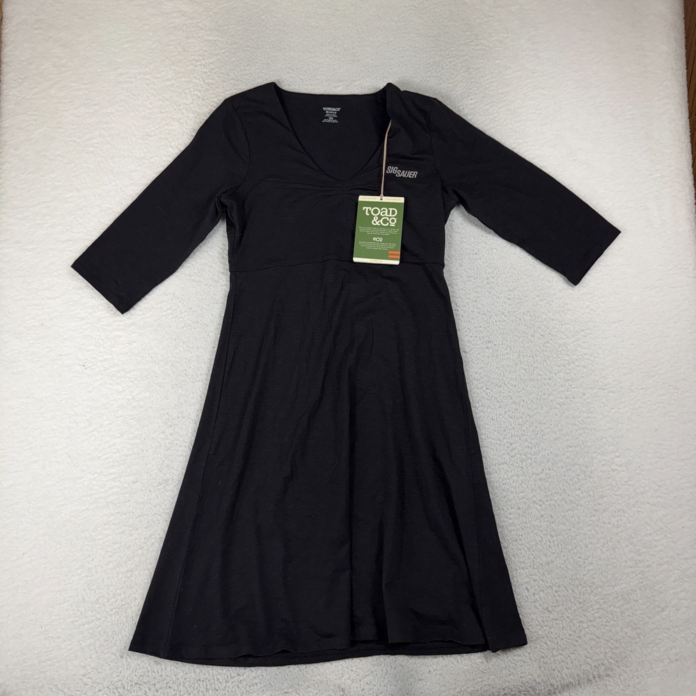 Toad & Co Sig Sauer Branded Rosalinda Black Size M Dress NWT 82$ MSRP Gun Brand